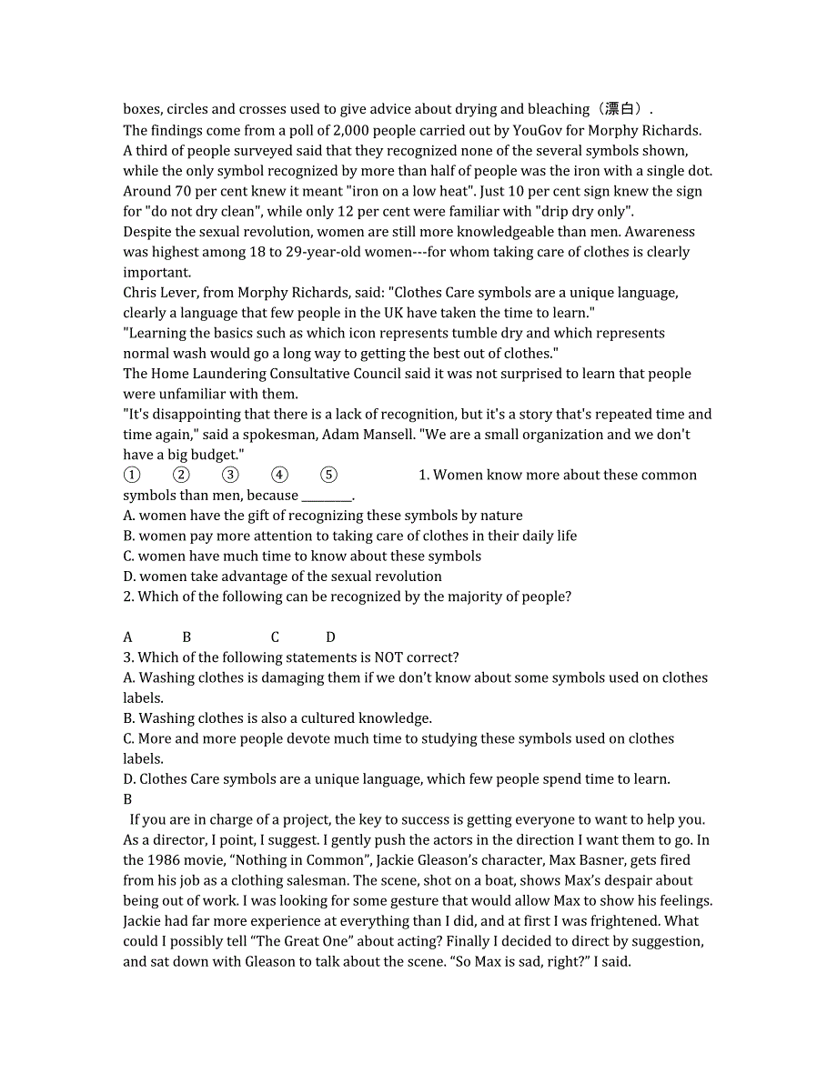 江苏省涟水一中2020学年高一下学期期初检测英语试题 Word版含答案.docx_第3页