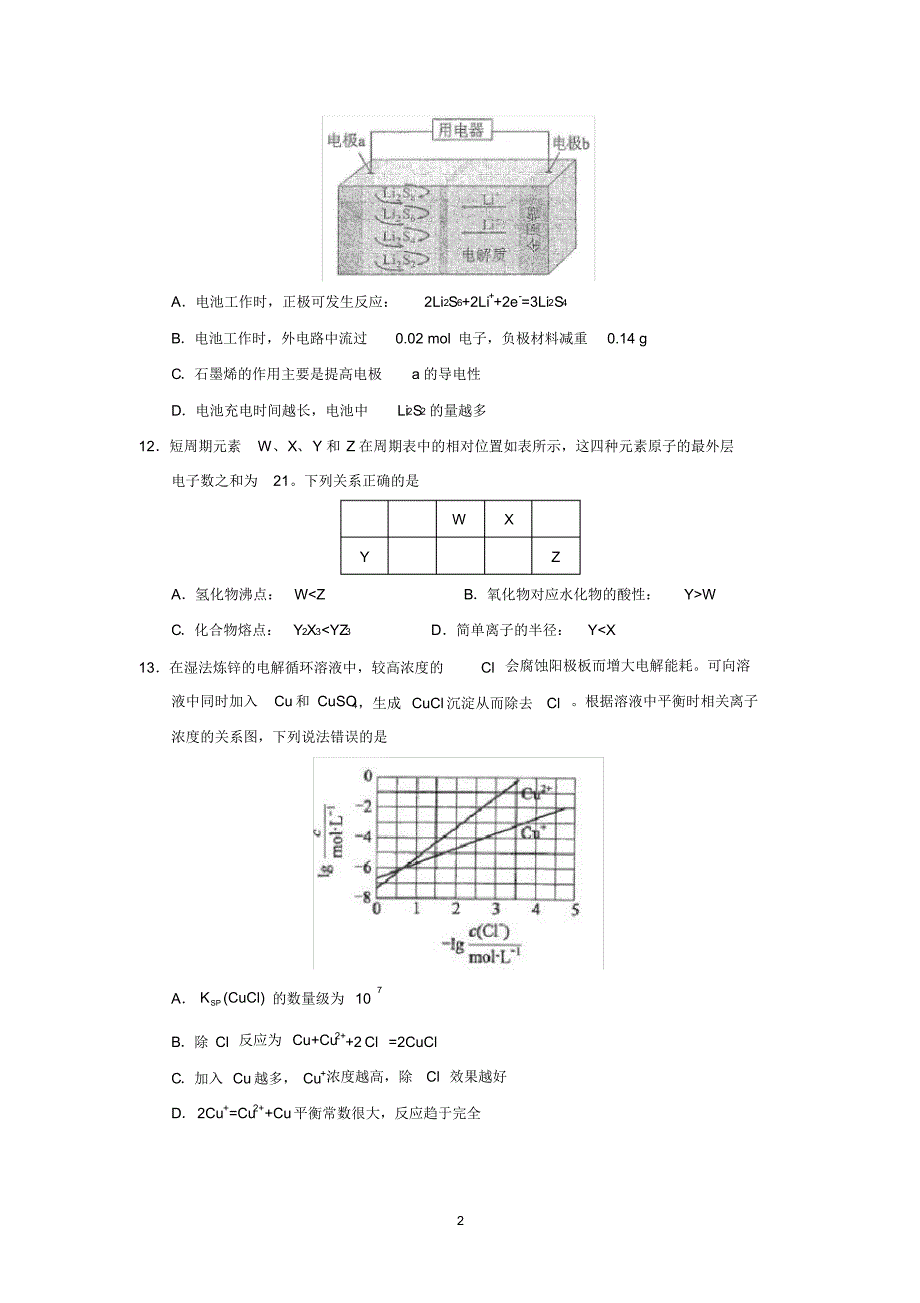 2017年高考全国3卷化学试题及答案.pdf_第2页