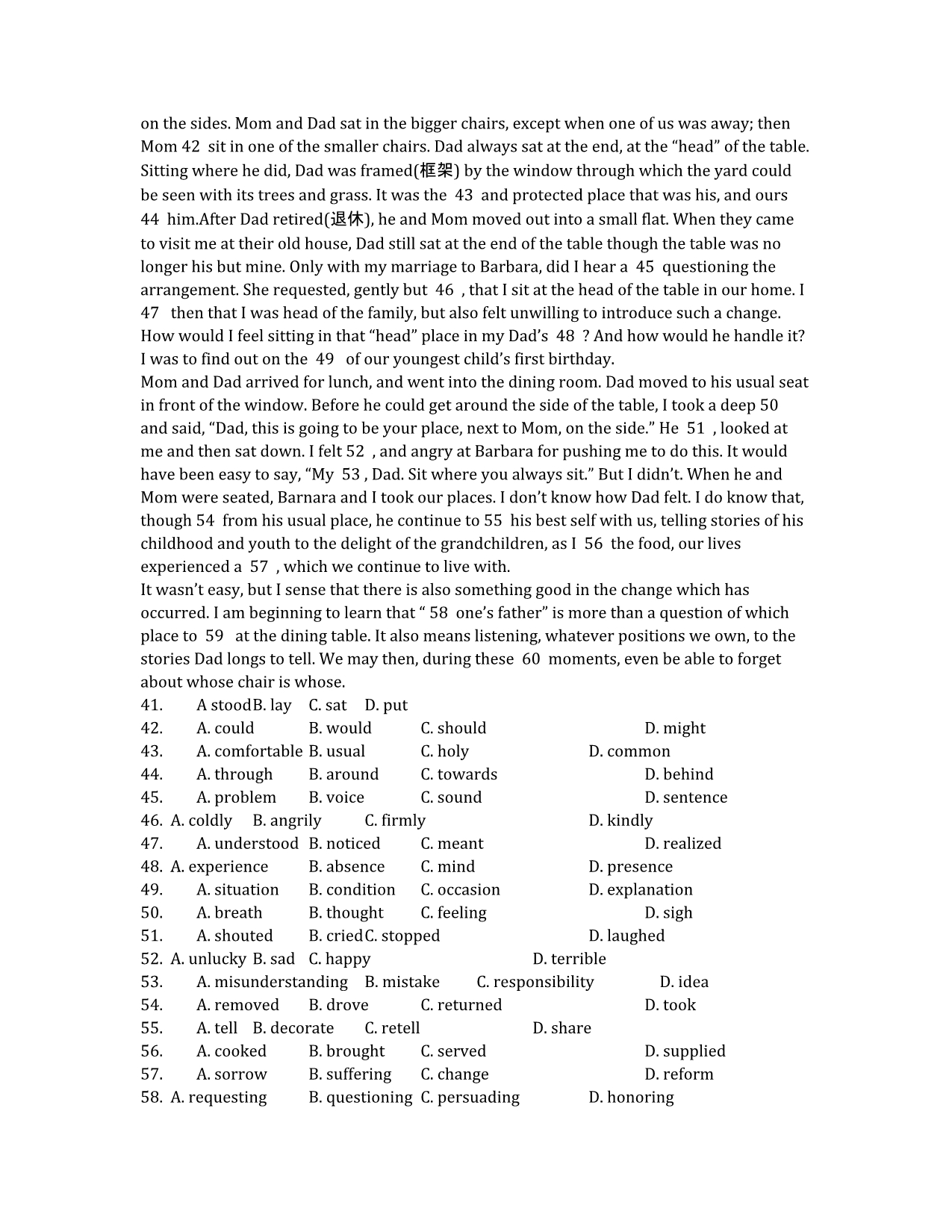 湖北省武汉市新洲一中2020学年高二下学期3月月考英语试题 Word版含答案.docx_第4页