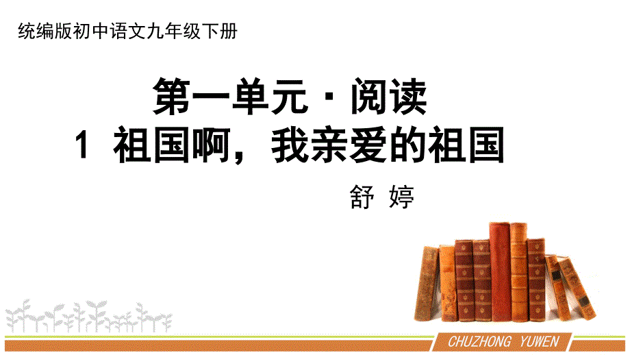 人教部编版初中语文九年级下册第一单元《祖国啊我亲爱的祖国》优秀PPT课件（内含2课时）_第1页