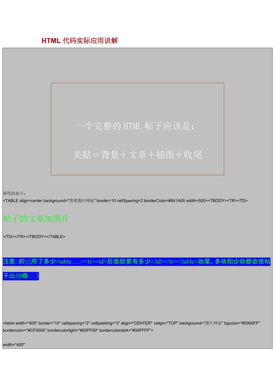 HTML代码实际应用讲解.doc_第1页