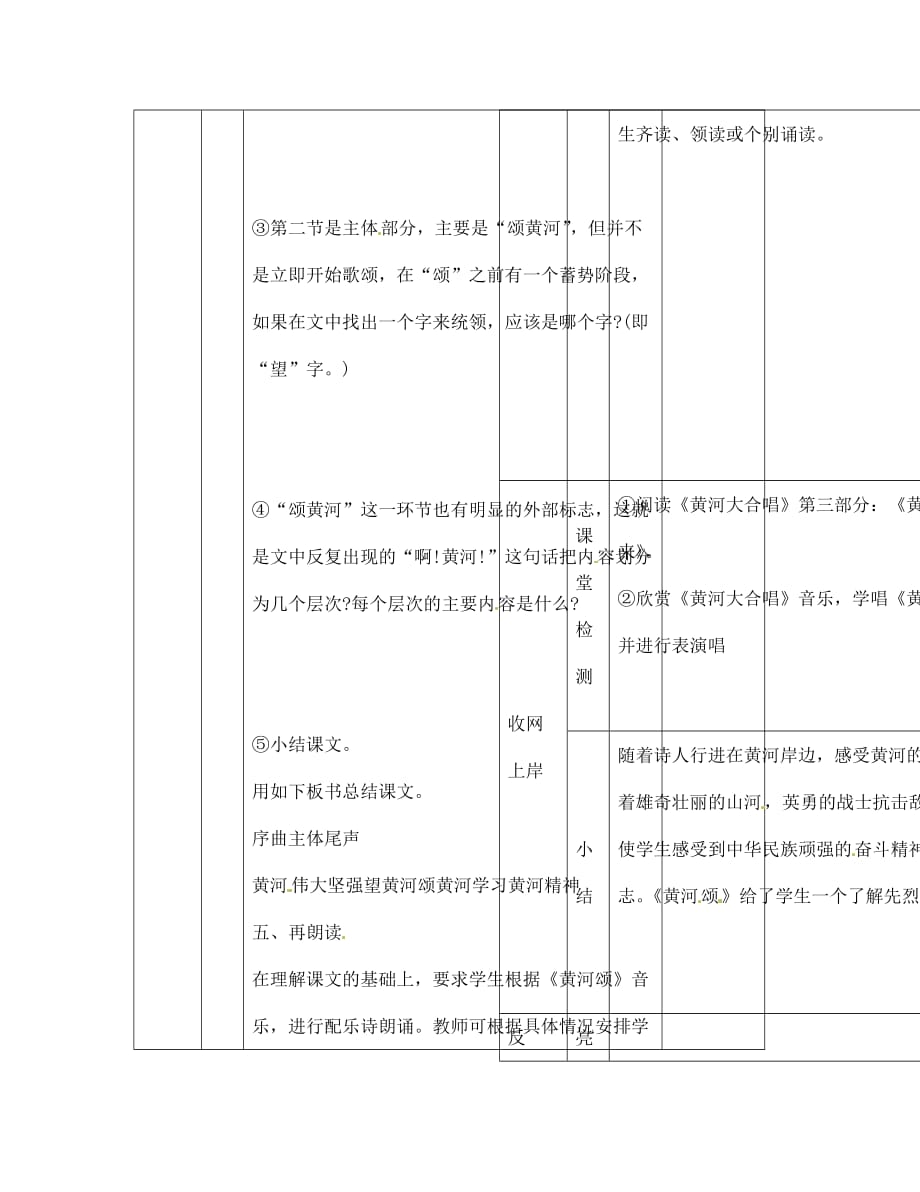 江西省吉安县凤凰中学七年级语文下册 黄河颂导学案（无答案） 新人教版_第2页