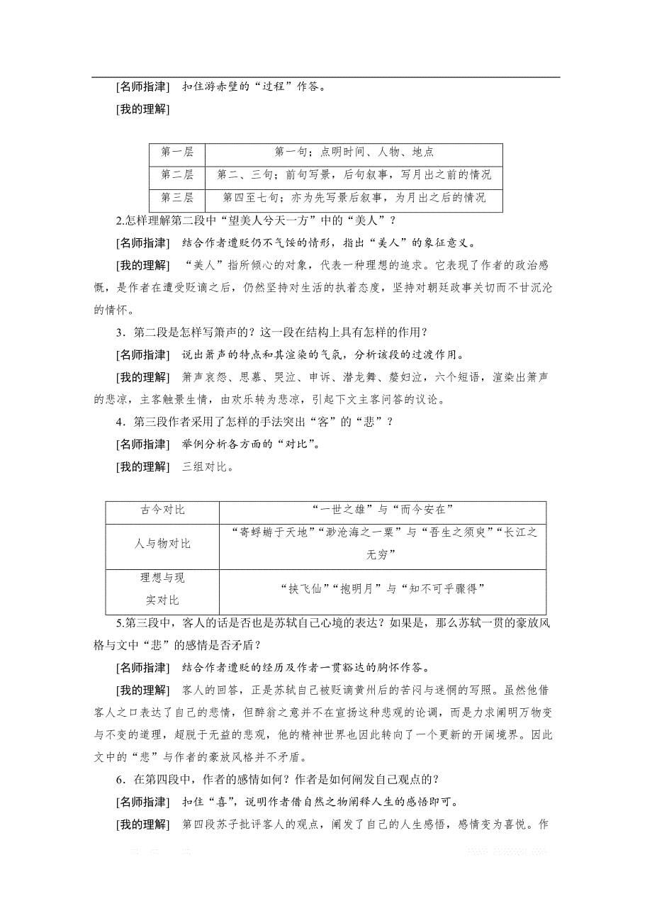 2019-2020学年高中语文粤教版必修2学案：第四单元 第15课　赤 壁 赋_第5页