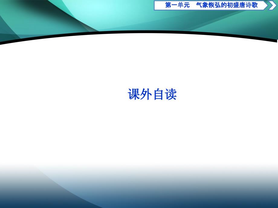 2019-2020学年高中语文鲁人版选修唐诗宋词选读课件：第一单元 4 课外自读_第1页