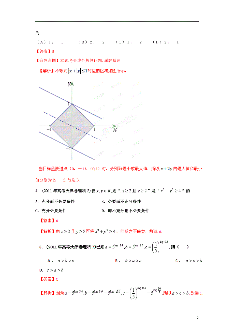 【备战2012】高考数学 历届真题专题06 不等式 理.doc_第2页