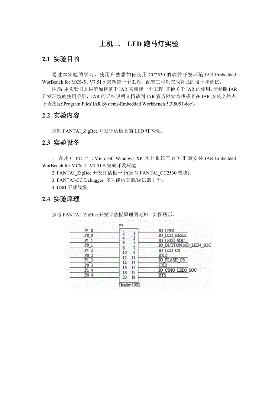 上机二LED跑马灯实验.docx_第1页