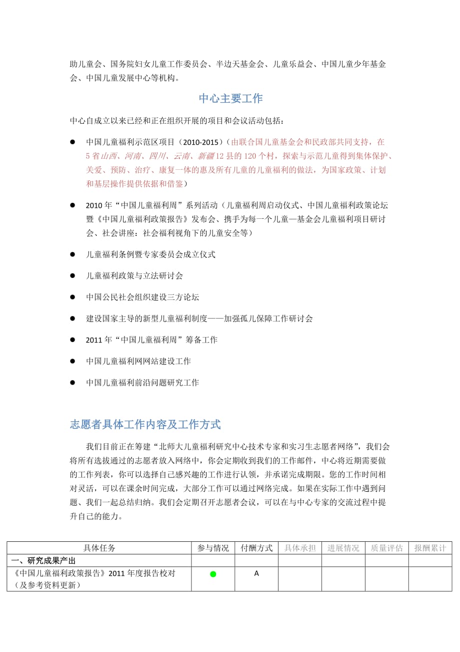 （员工福利待遇）北师大壹基金公益研究院儿童福利研究中心志愿者招募_第2页