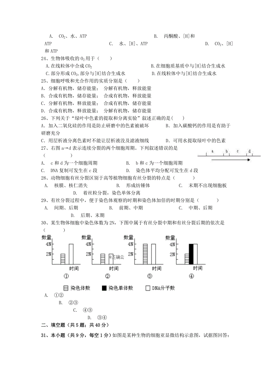 新疆阿克苏市实验中学2019_2020学年高二生物上学期第二次月考试题_第4页