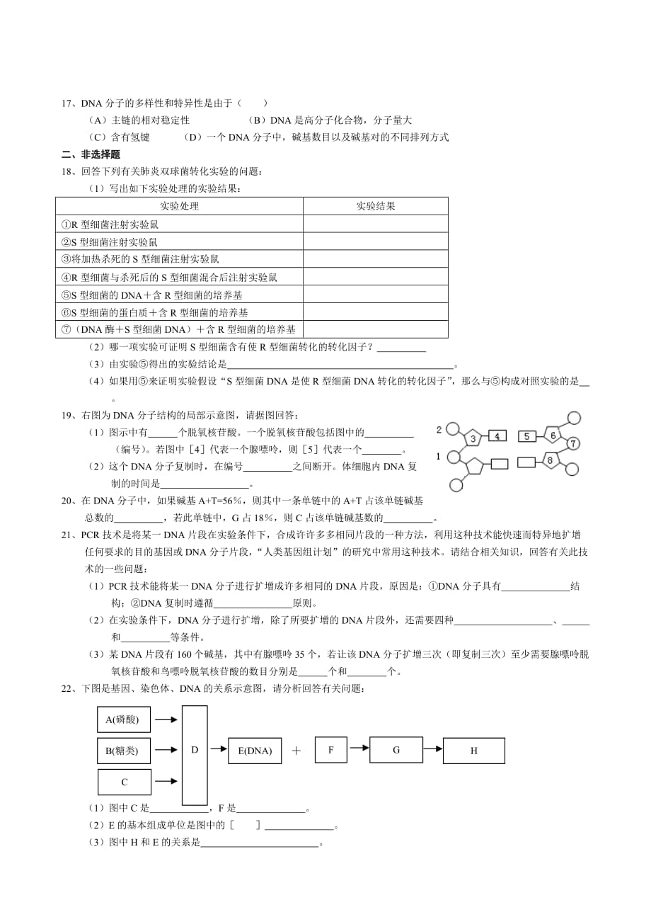 生物必修二第三章基因的本质测试题.doc_第2页