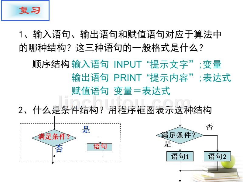 名校联盟]河南省平顶山市第三高级中学高一数学 条件语句 课件.ppt_第2页