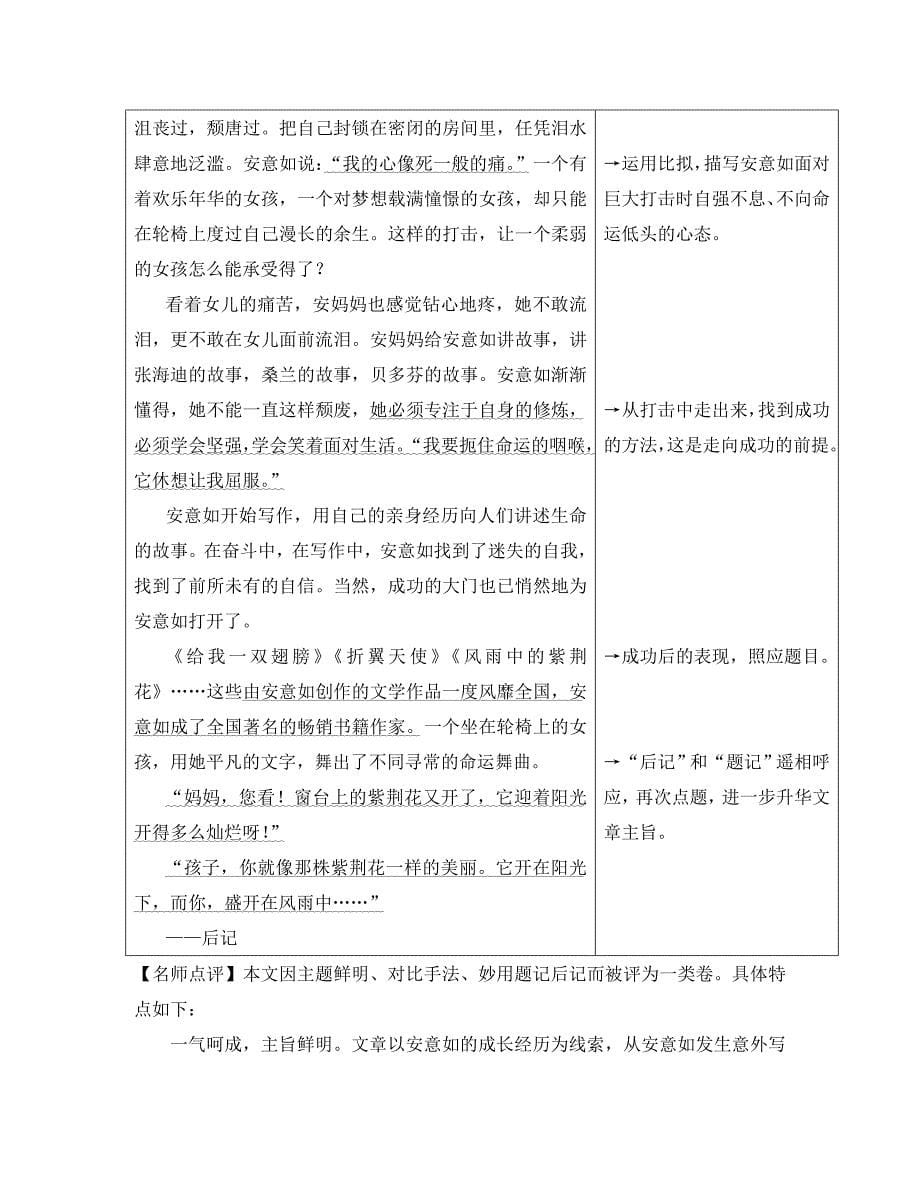 重庆市2020中考语文试题研究 第四部分 作文 专题三 优秀范文展示 第一类 自我成长素材_第5页