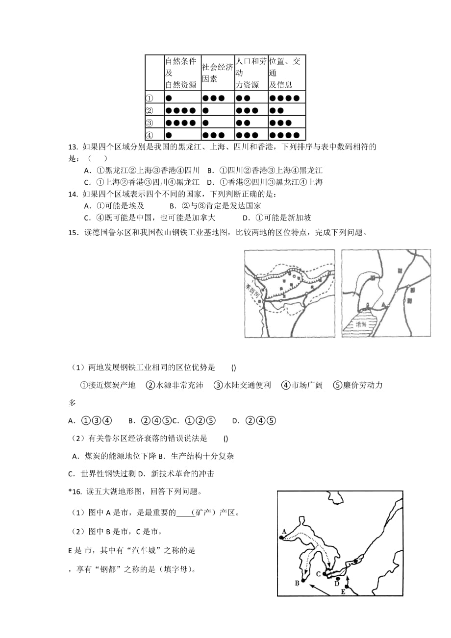 江苏省东台市创新学校高中地理必修三鲁教导学案：1.3.1区域发展与人类活动（第1课时）_第3页