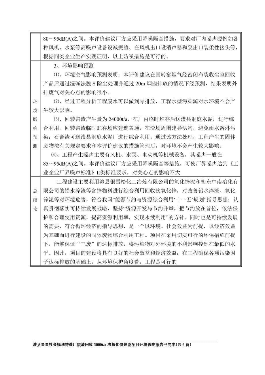 （员工福利待遇）澧县星星社会福利铸造厂废渣回收次氧化锌建设_第5页