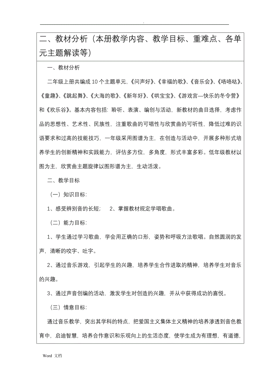 人音版小学二年级音乐上册教案全册_第2页