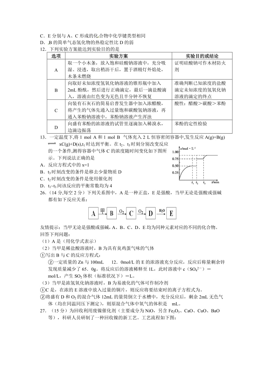 湖北省钟祥市高三5月适应性考试（一）理科综合化学试题 Word版含答案_第2页