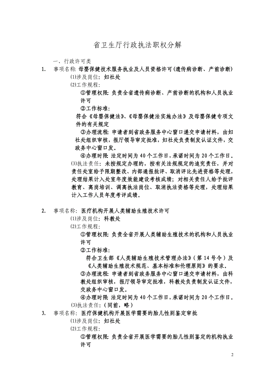 （行政管理）省卫生厅行政执法职权分解_第2页