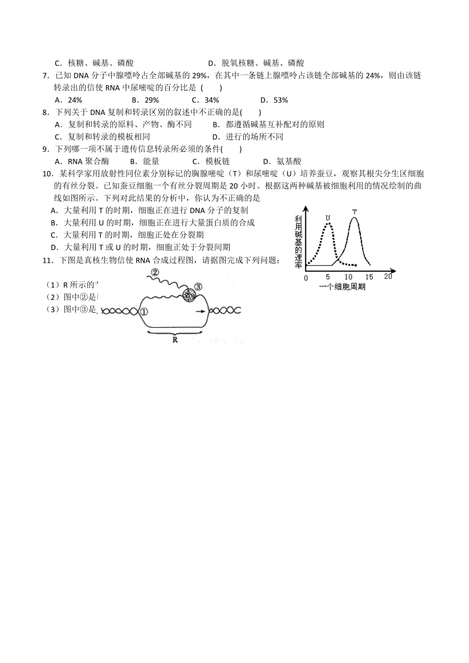 江苏省人教版高中生物必修二导学案：第4章第1节 基因指导蛋白质的合成（1）_第3页