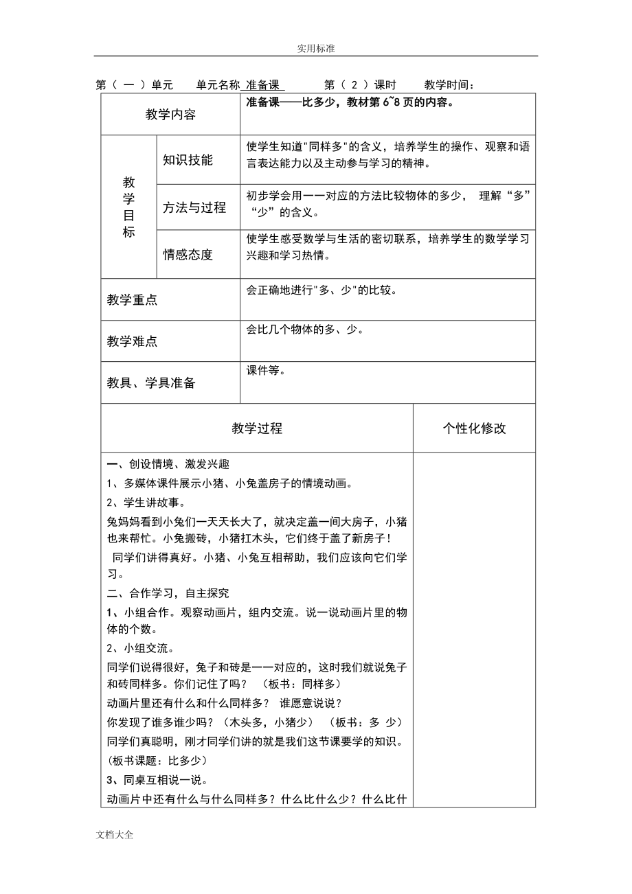 数学导学案实用模板(一上)_第4页