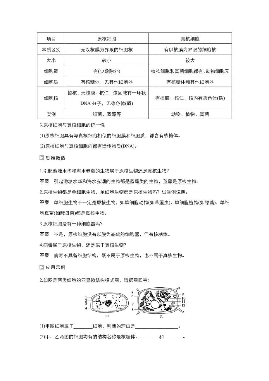 新设计生物同步必修一中图讲义：第一单元 第二章 细胞的构成 第三节 Word含答案_第5页