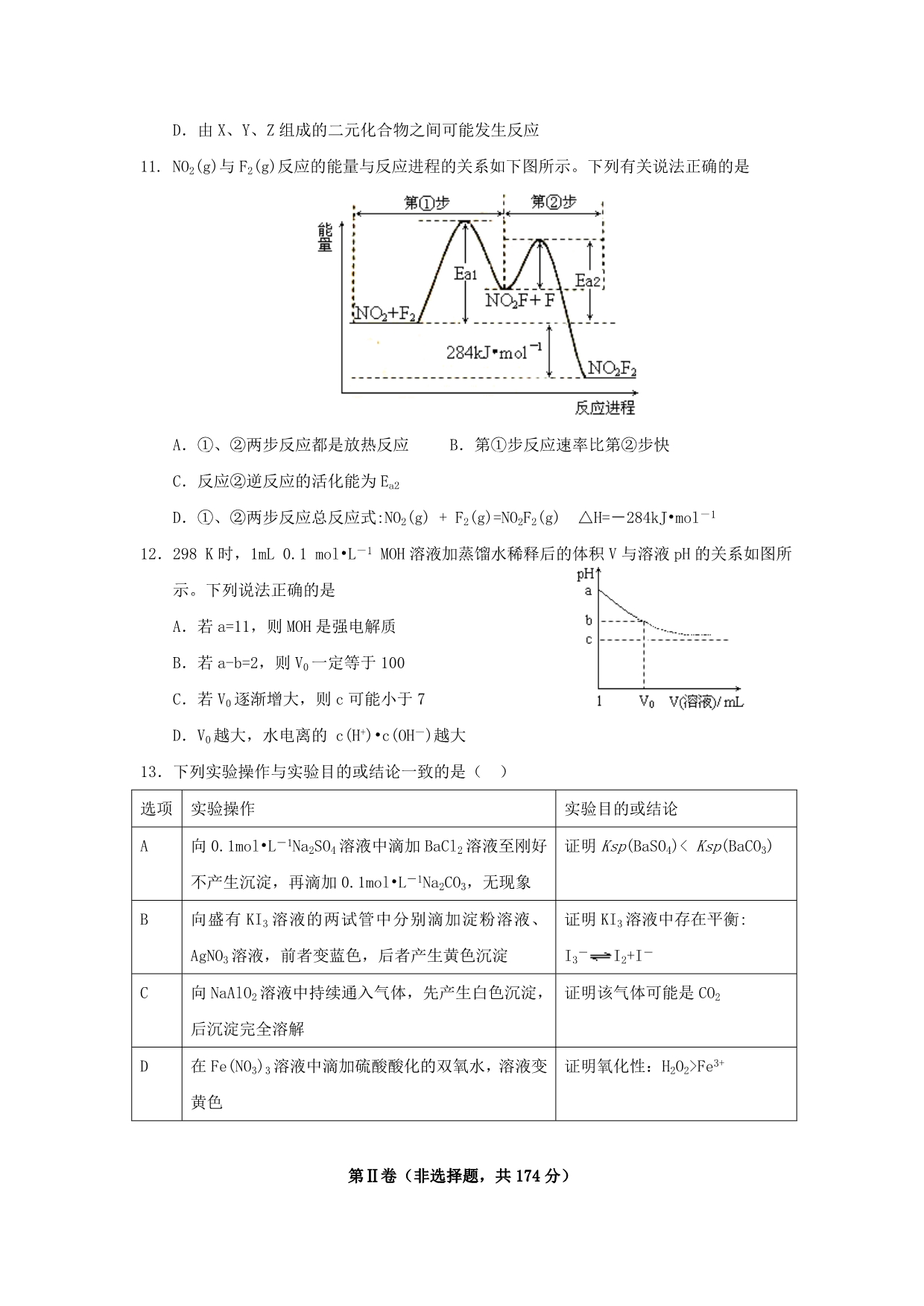 云南省曲靖市第二中学2020届高三化学第四次周考模拟考试题_第2页