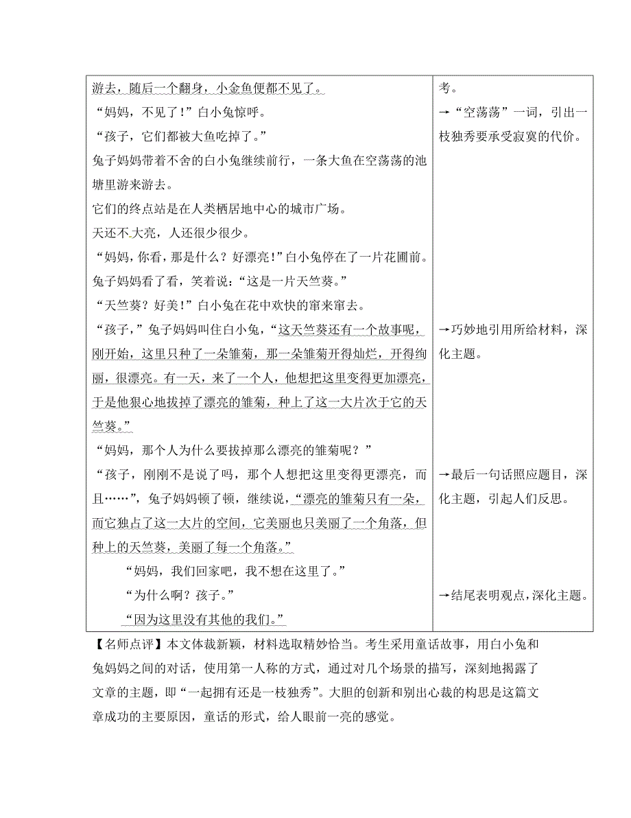 重庆市2020中考语文试题研究 第四部分 作文 专题三 优秀范文展示 第二类＂我＂与他人素材_第2页