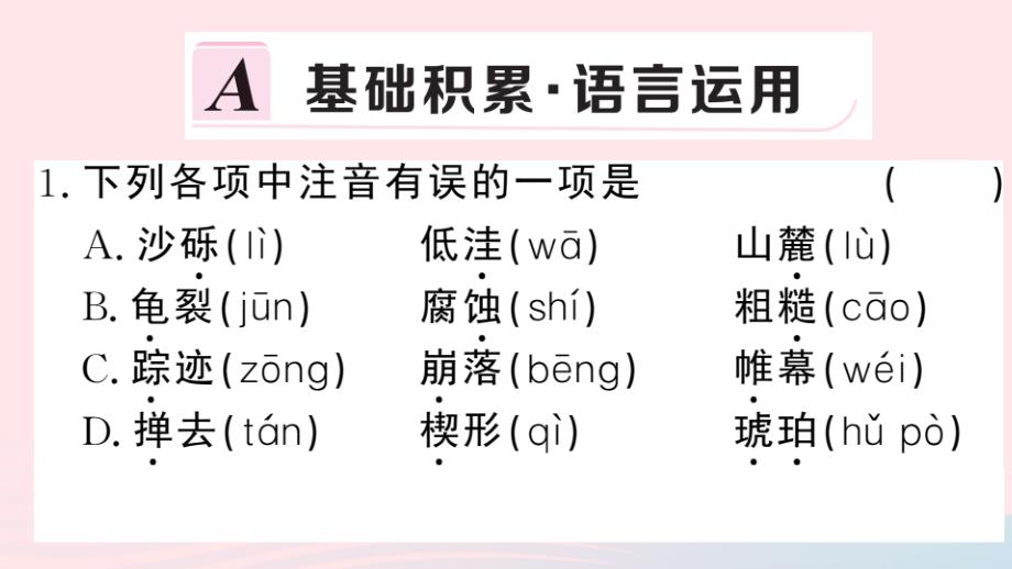 黄冈专版2020春八年级语文下册第二单元时间的脚印习题课件新人教版_第2页