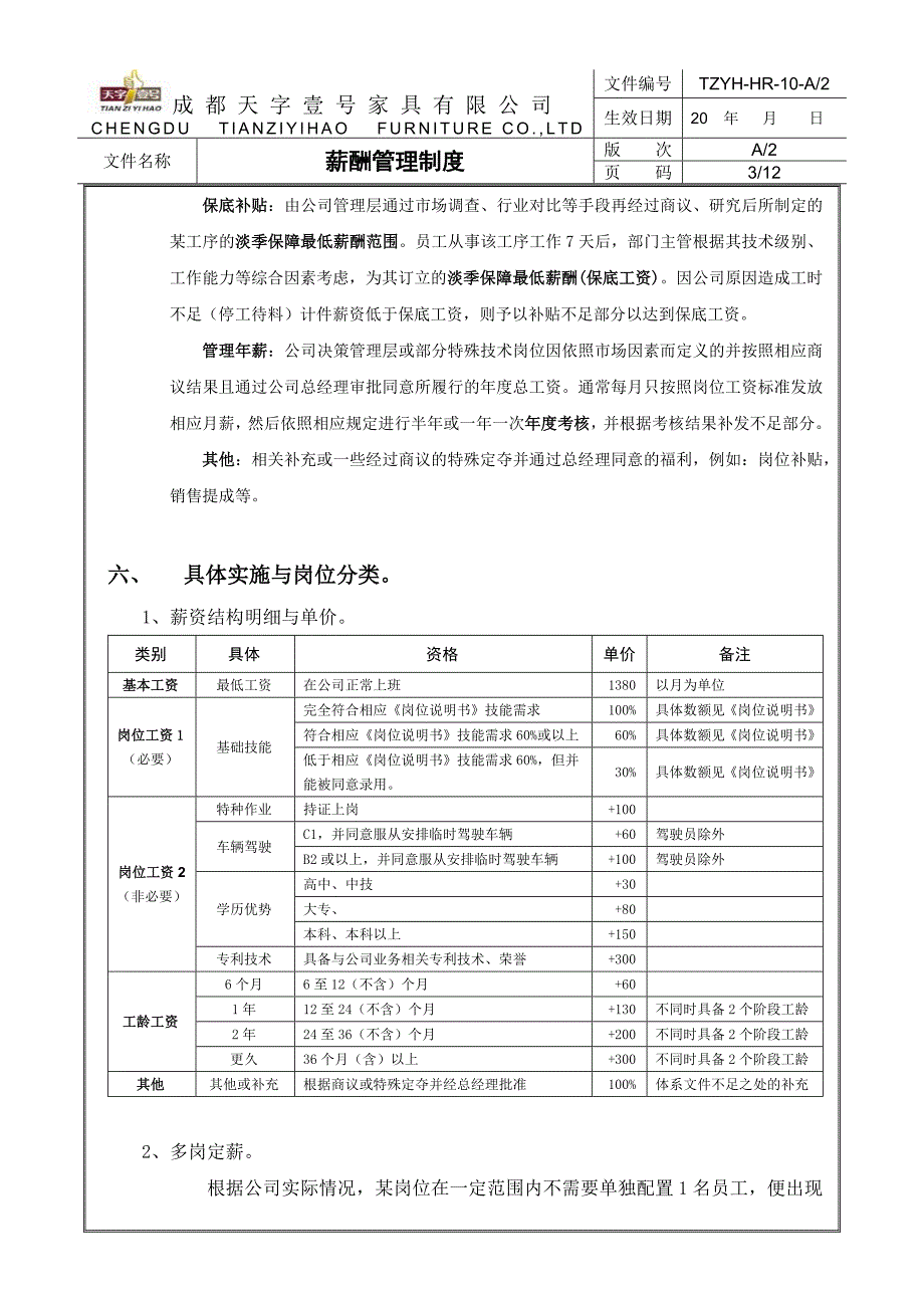 家具【2016年】员工薪酬管理制度-_第4页