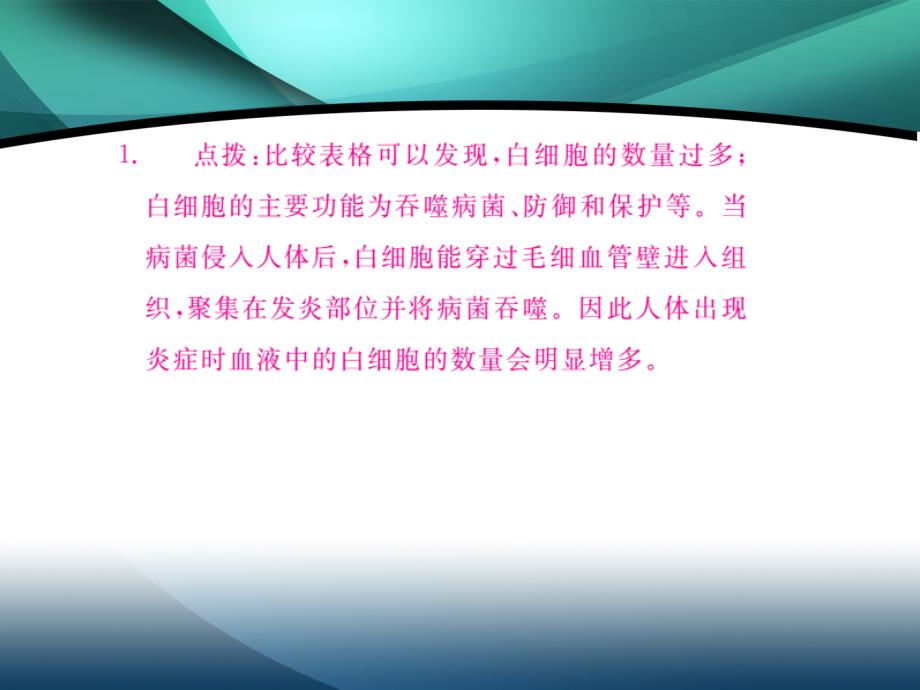 2016春八年级生物下册专题复习六人体内物质的运输及废物的排出课_第3页