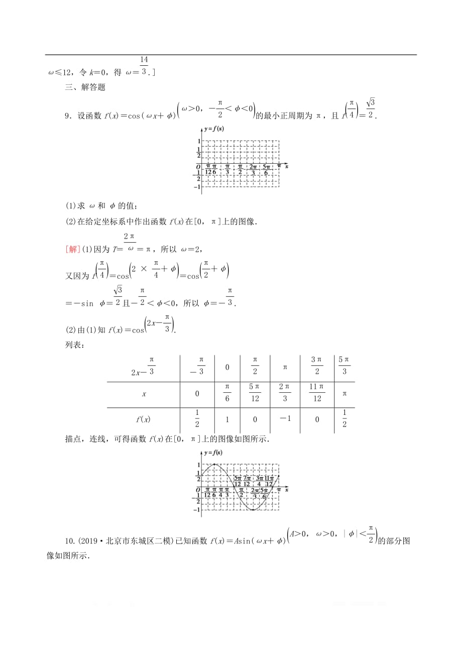 2021高考数学一轮复习课后限时集训23函数y＝Asinωx＋φ的图像及三角函数模型的简单应用文_第4页