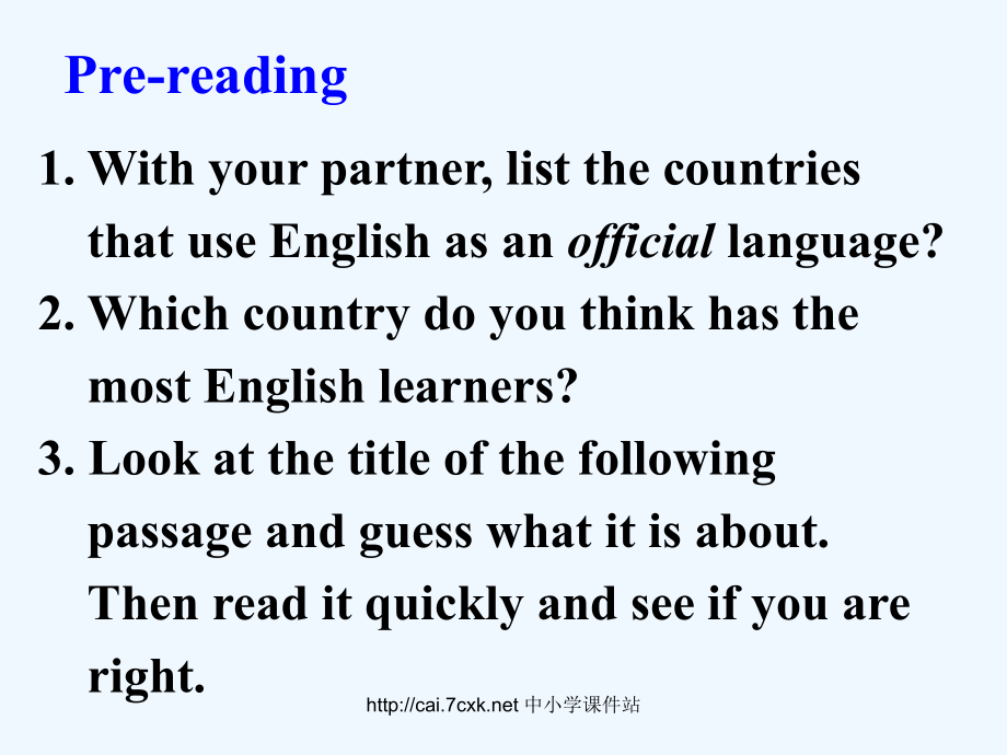 人教版高中英语必修一Unit 2《English around the world》（Reading）ppt课件_第2页