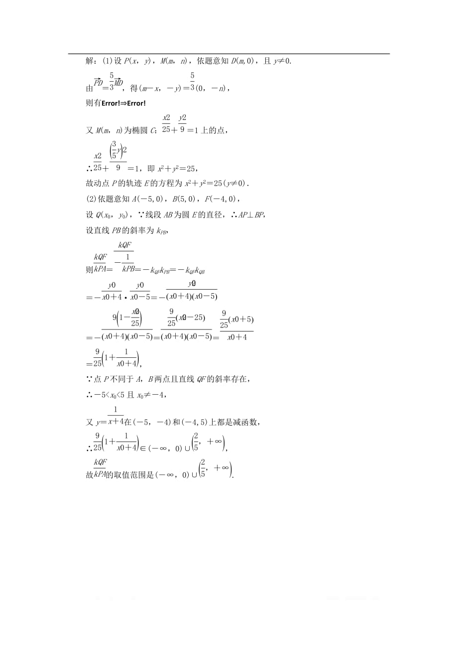 2020届高考数学（文）二轮复习过关检测：解析几何二十二_第4页