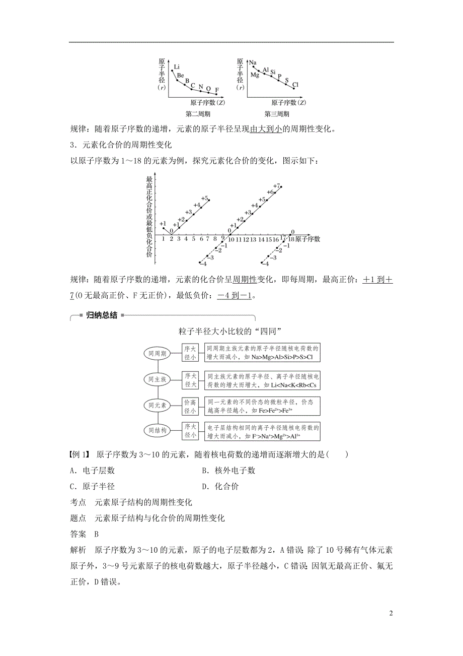 通用版版高中化学第一章物质结构元素周期律第二节元素周期律第2课时元素周期律学案新人教版必修.doc_第2页