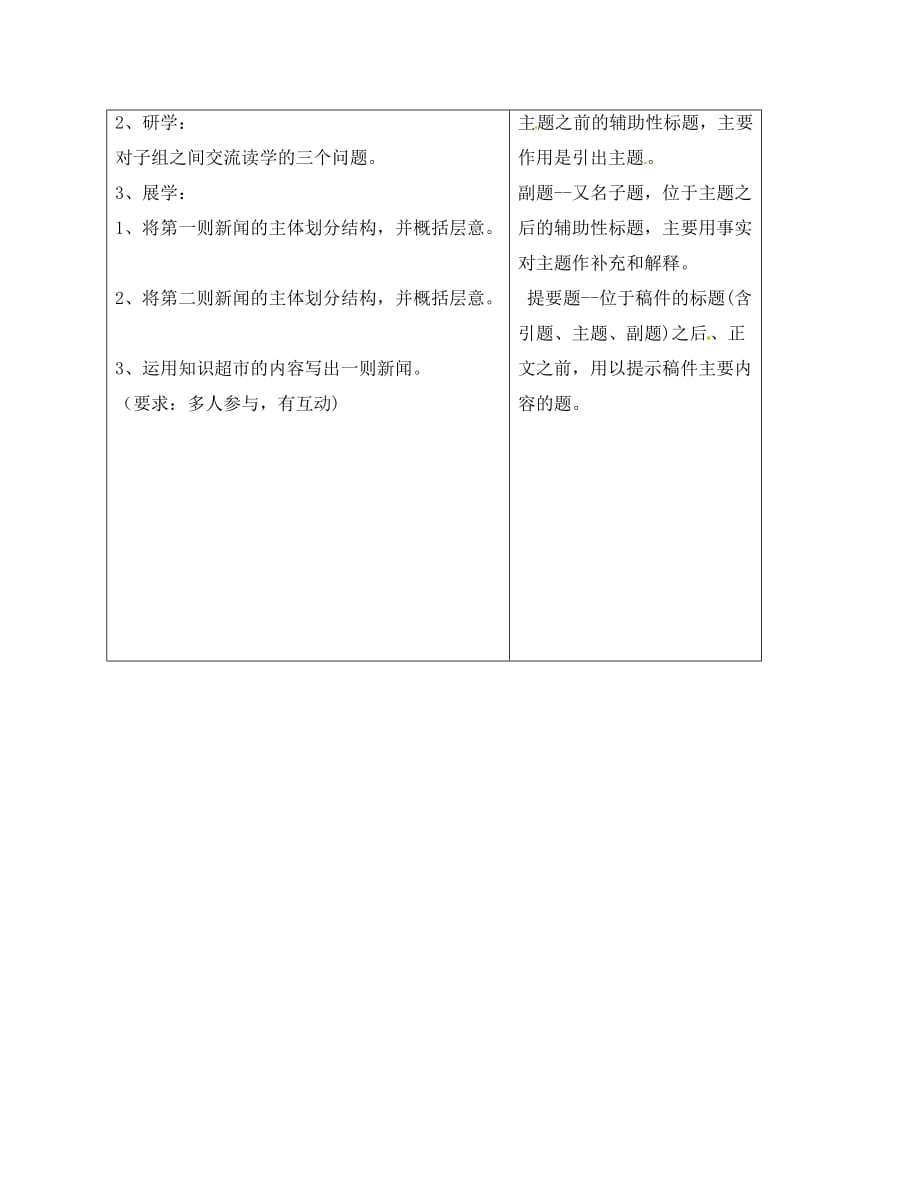 河北省石家庄创新国际学校八年级语文上册 1 新闻两则导学案2（无答案） 新人教版_第2页