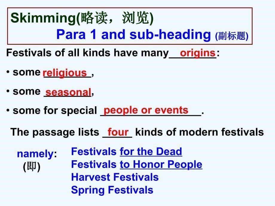 人教版高中英语必修三Unit 1《Festivals around the world》（Reading）ppt课件1_第5页