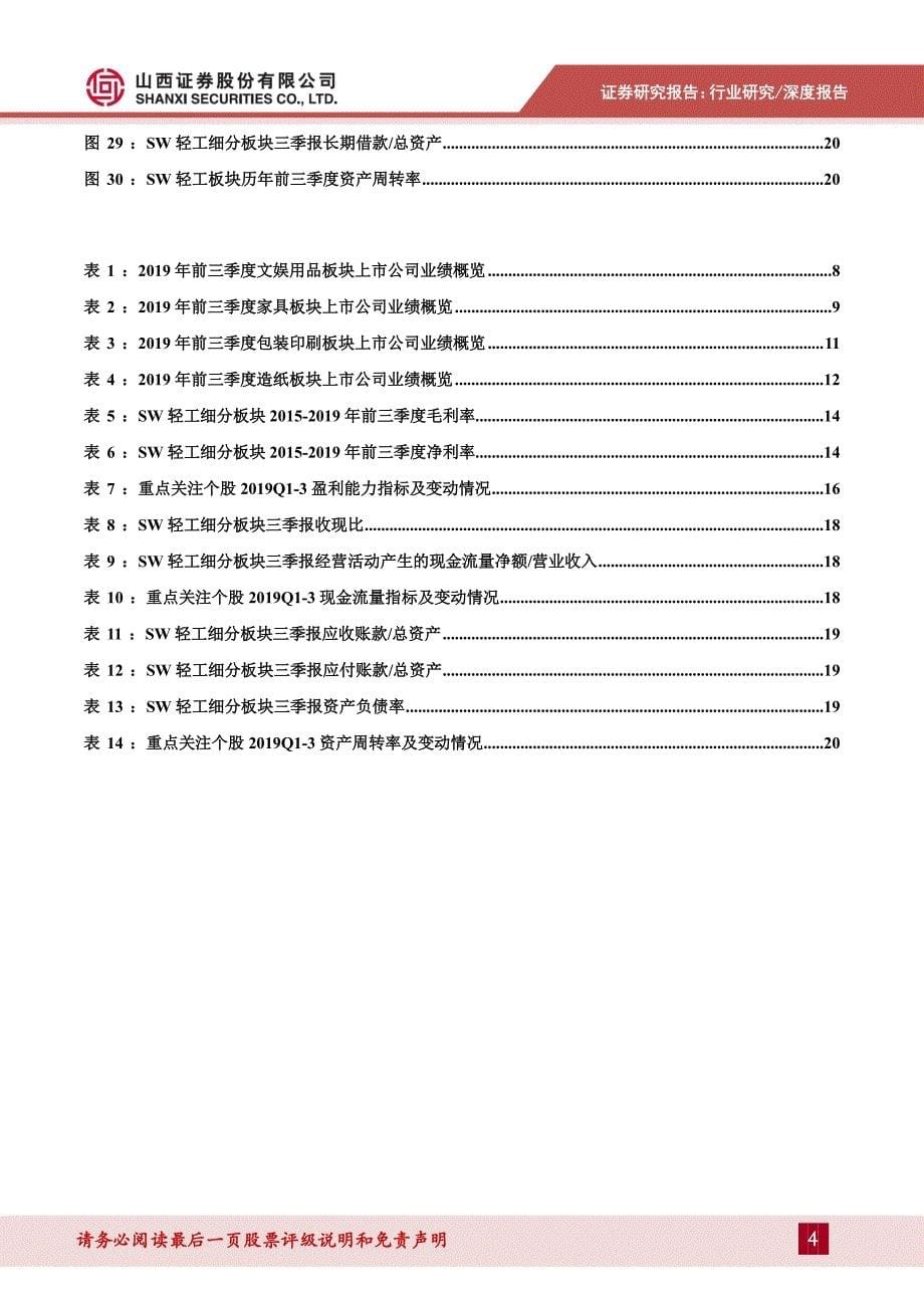 轻工行业2019年三季报综述：单三季度业绩显着好转文娱用品业绩亮眼-20191108-山西证券-27页_第5页