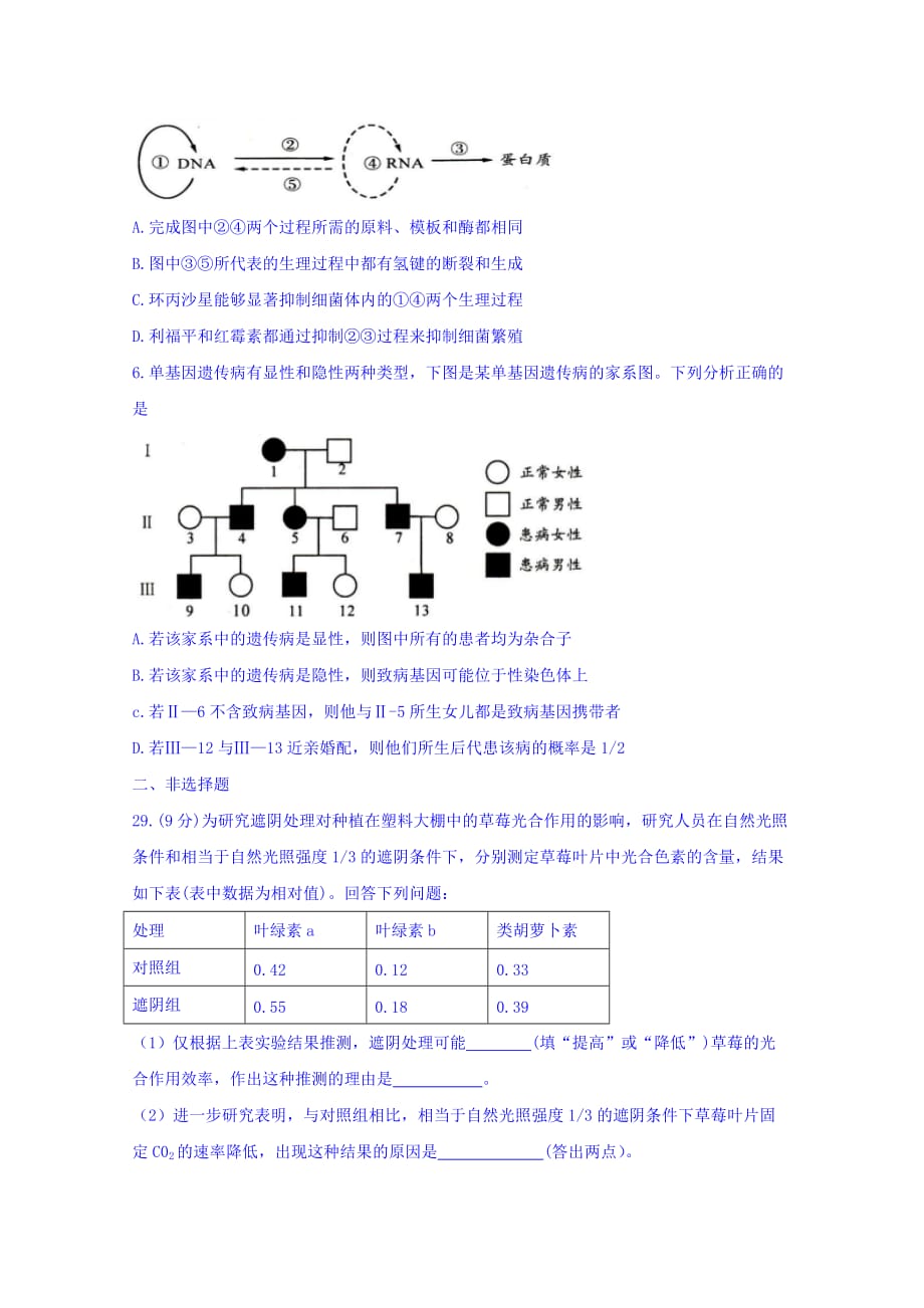 四川省成都市高三第二次诊断性检测理科综合生物试题Word版含答案_第2页