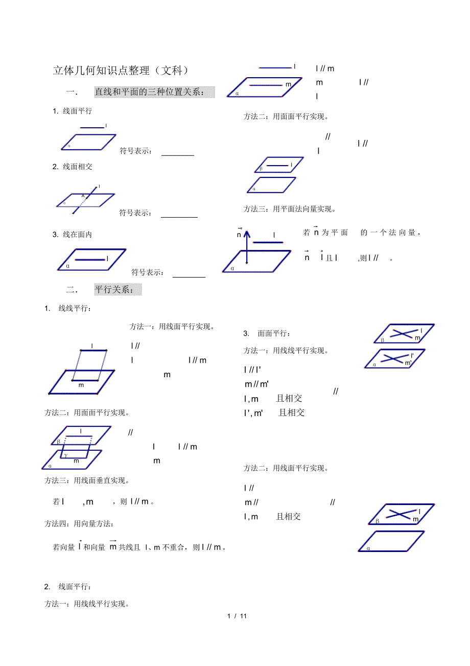 高中文科数学立体几何知识点总结(2).pdf_第1页