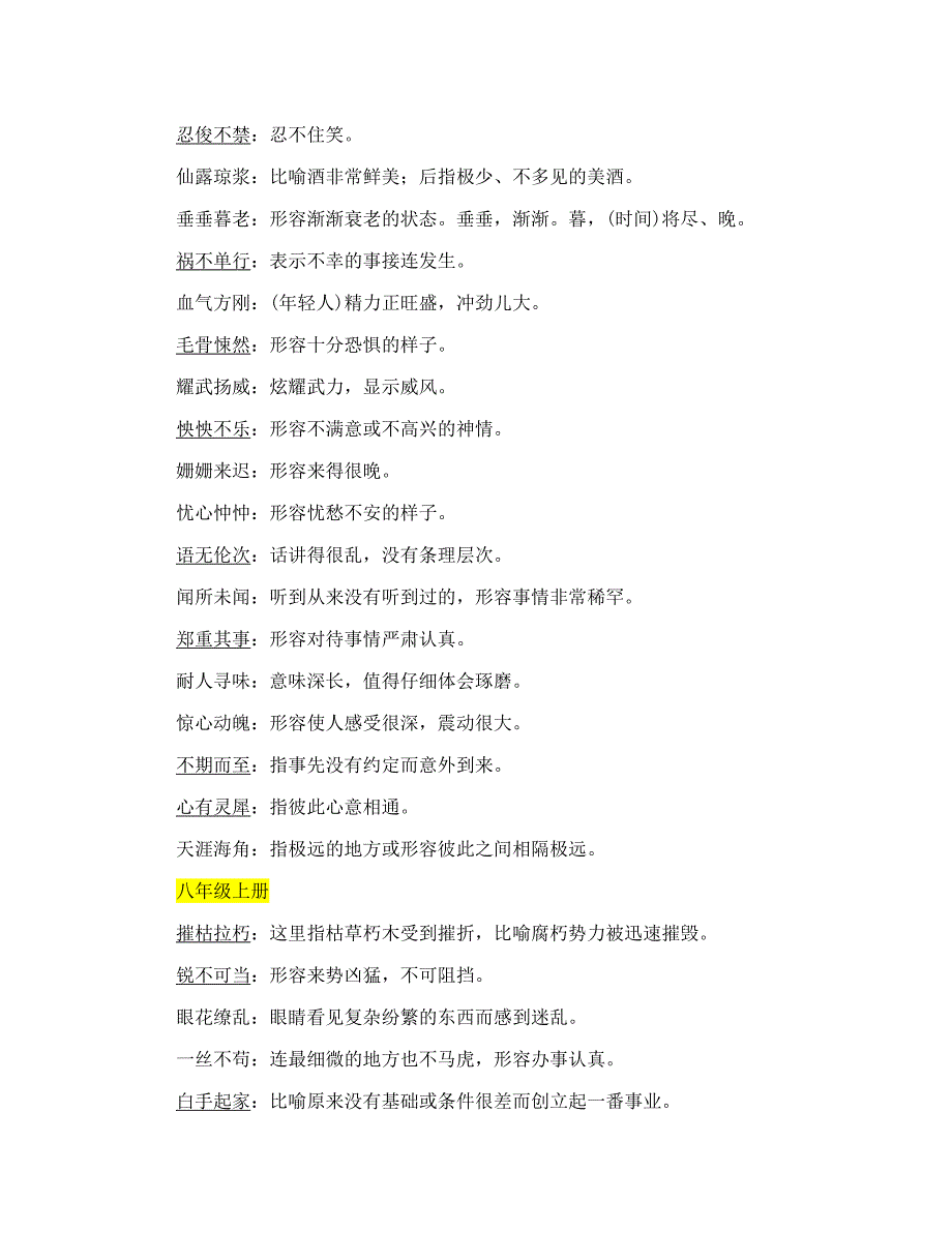 （贵阳专版）中考语文总复习 背记手册 识记3 7至9年级重点成语（通用）_第4页