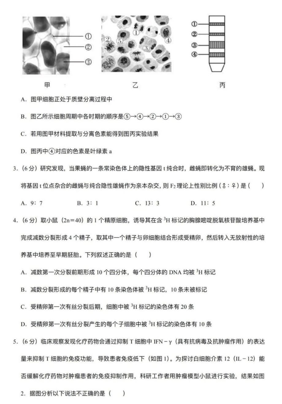 2020河南鹤壁高级中学高三下第二次模考理综试题答案解析.pdf_第2页