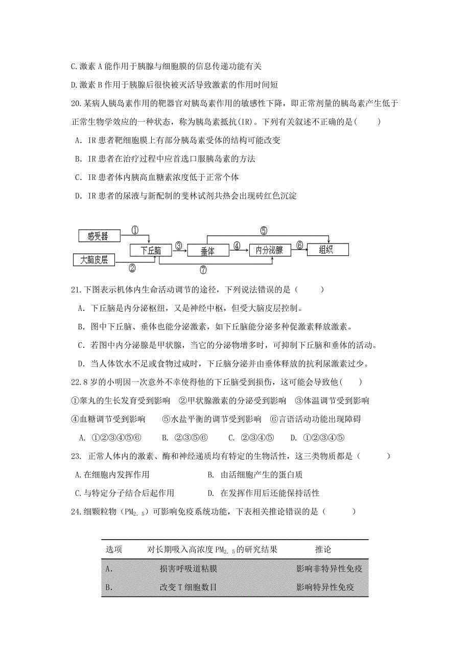 湖南省高二12月联考生物试卷Word版含答案_第5页