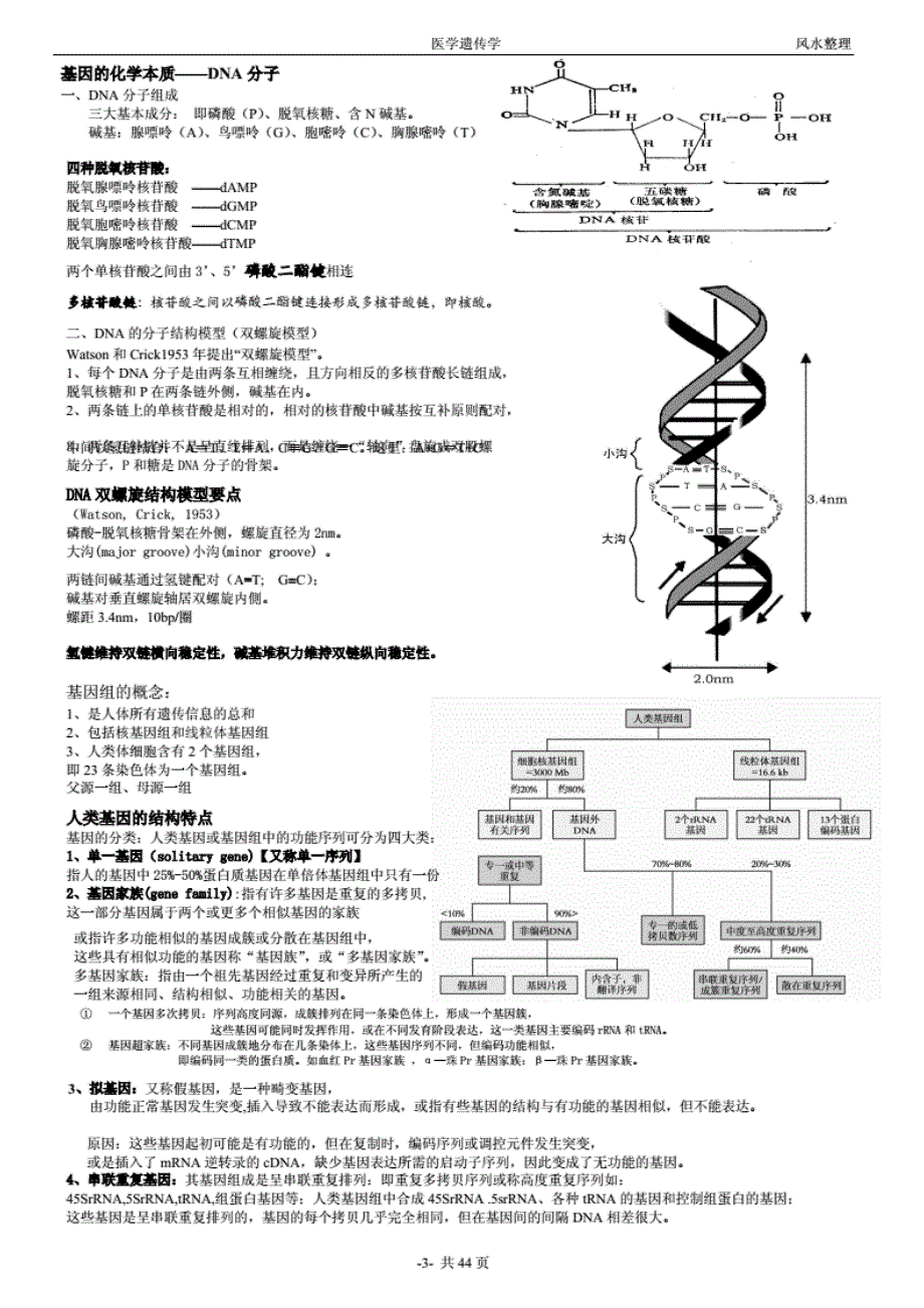 医学遗传学笔记整理_第3页