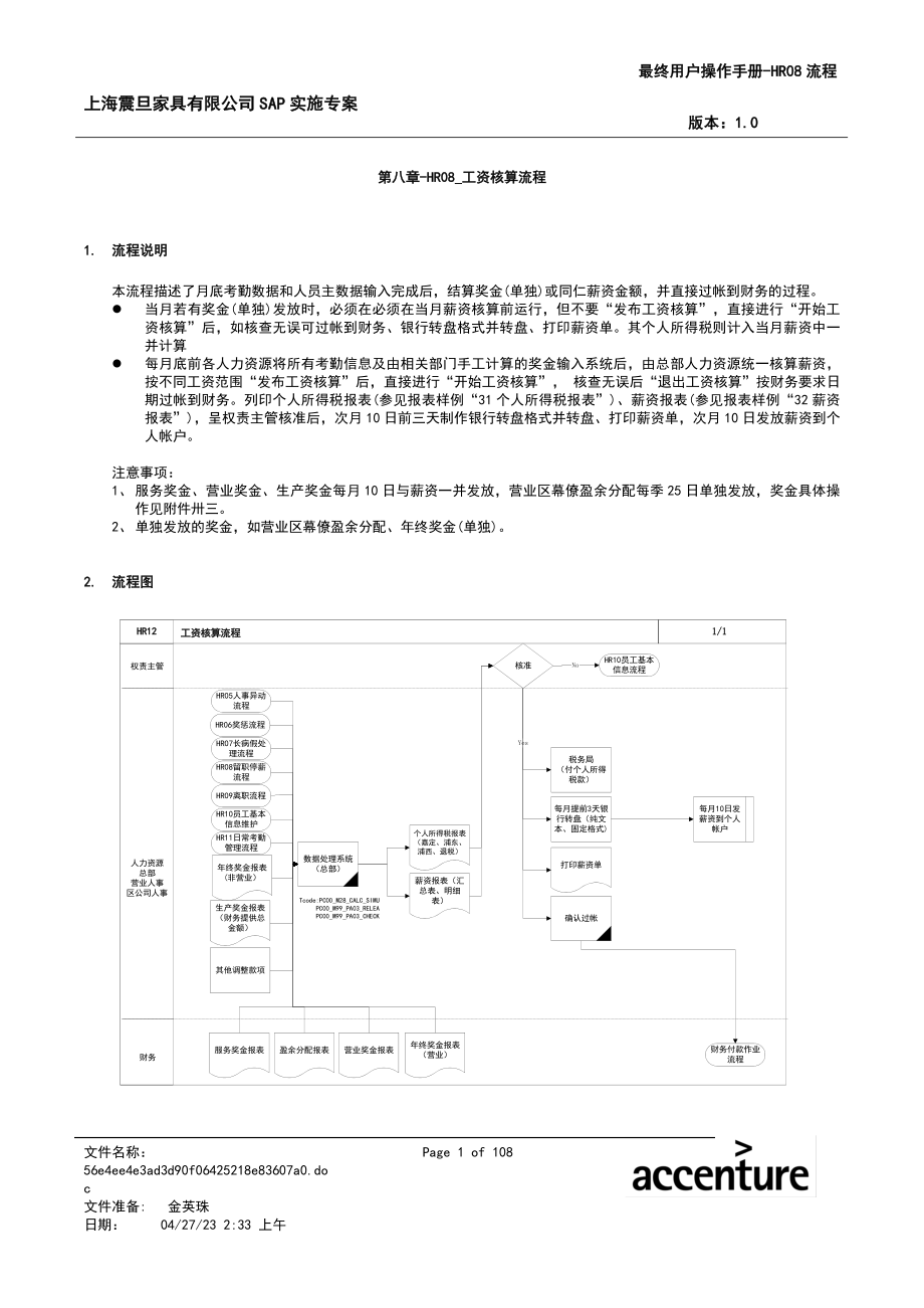 （流程管理）UMHR工资核算流程_第1页