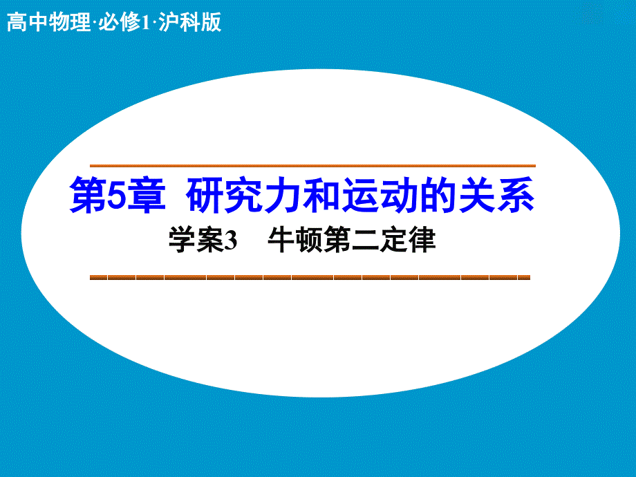 沪科版高中物理必修一第5章《研究力和运动的关系》学案3 牛顿第二定律_第1页