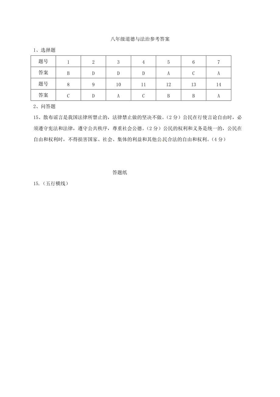 江苏省南通市八年级政治下学期期中试题新人教版_第4页