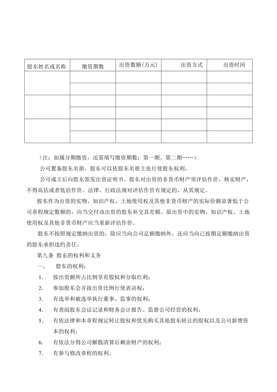 （管理制度）公司章程模板_第2页