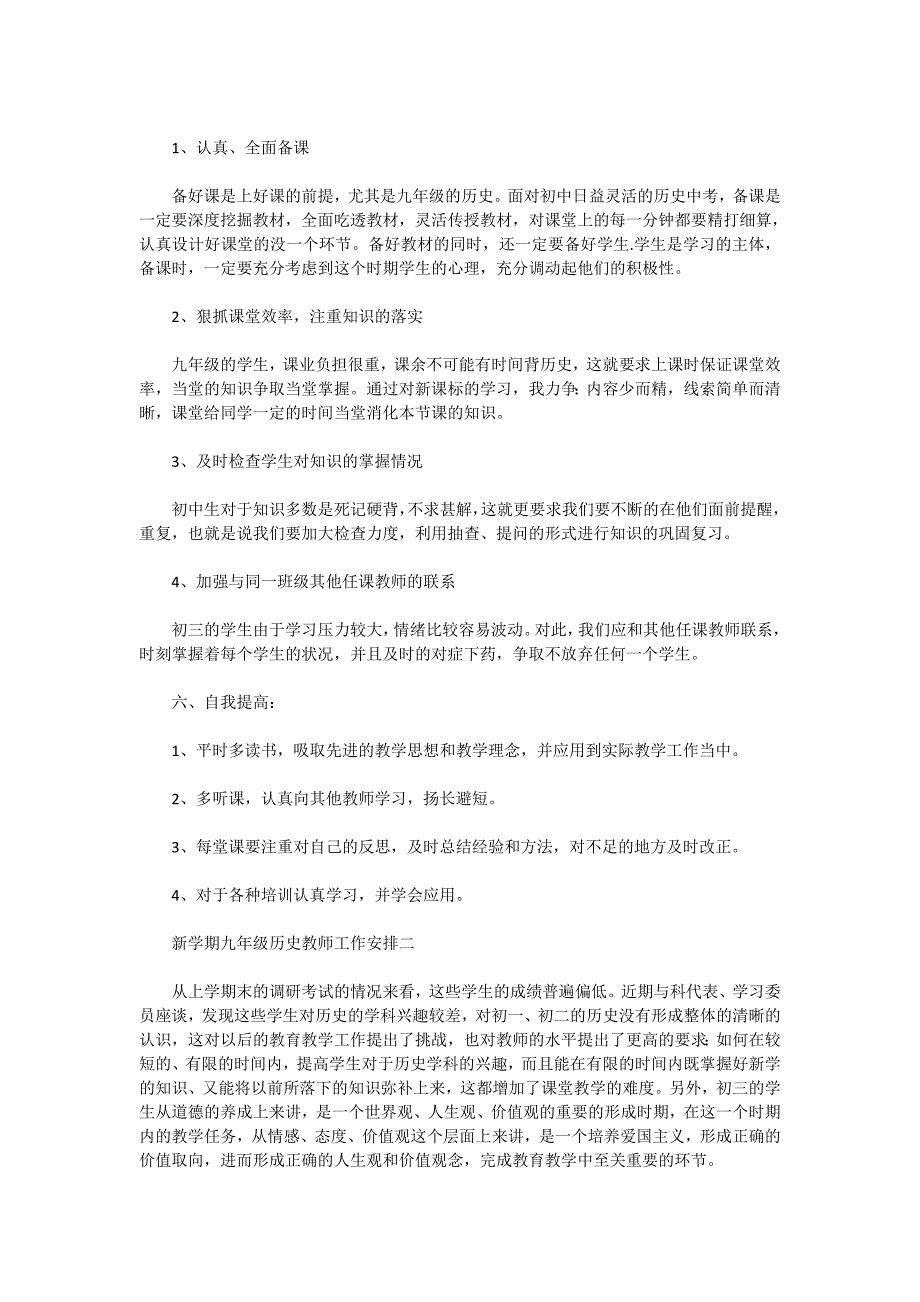 新学期九年级历史教师工作安排5篇_第3页