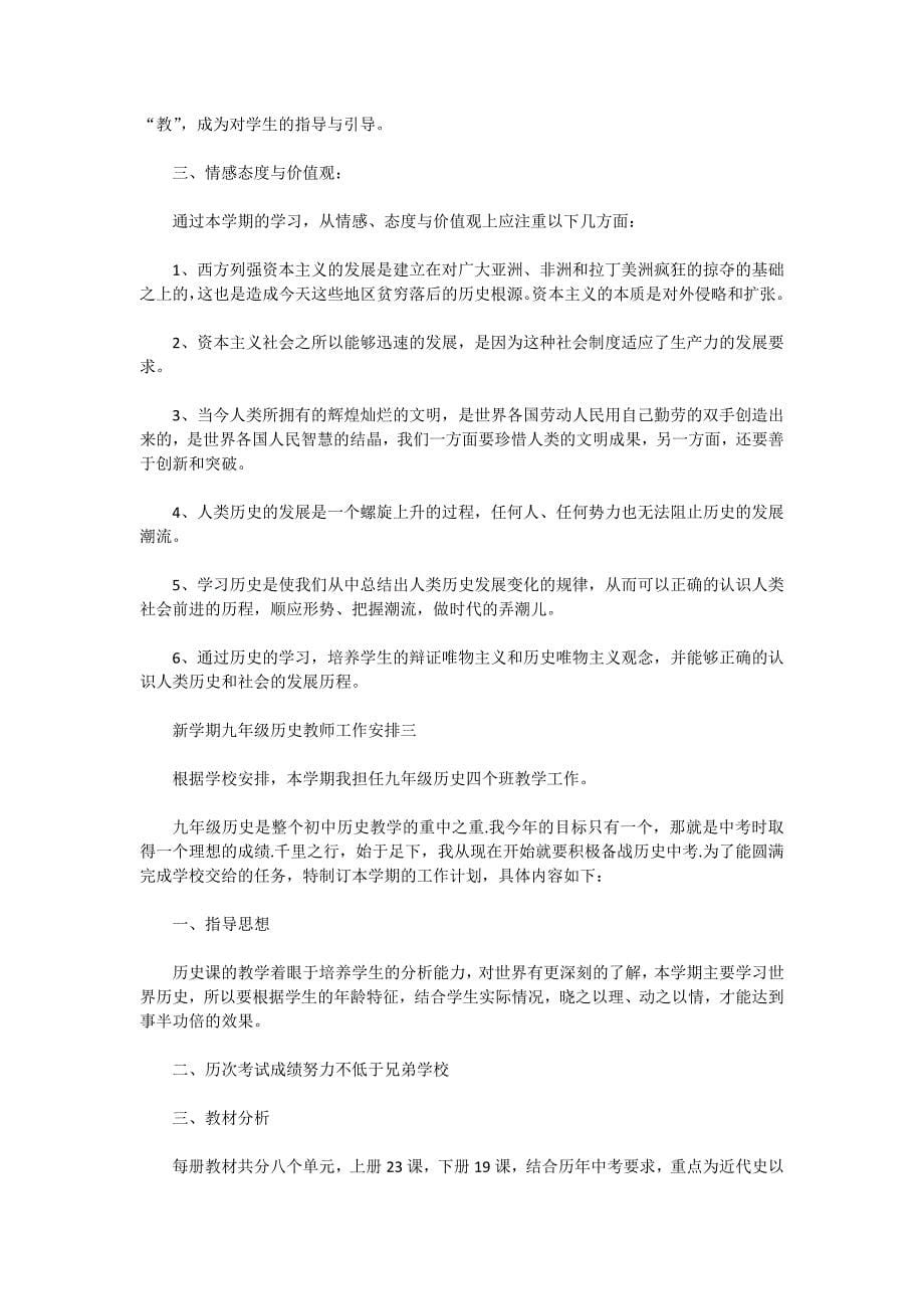 新学期九年级历史教师工作安排5篇_第5页