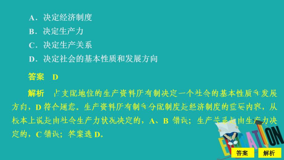 2020政治新教材同步导学教程必修二课件：第一单元水平测试_第2页