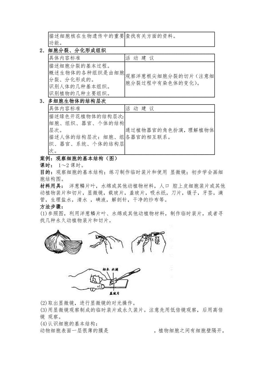 初中生物课程标准《人版》_第5页