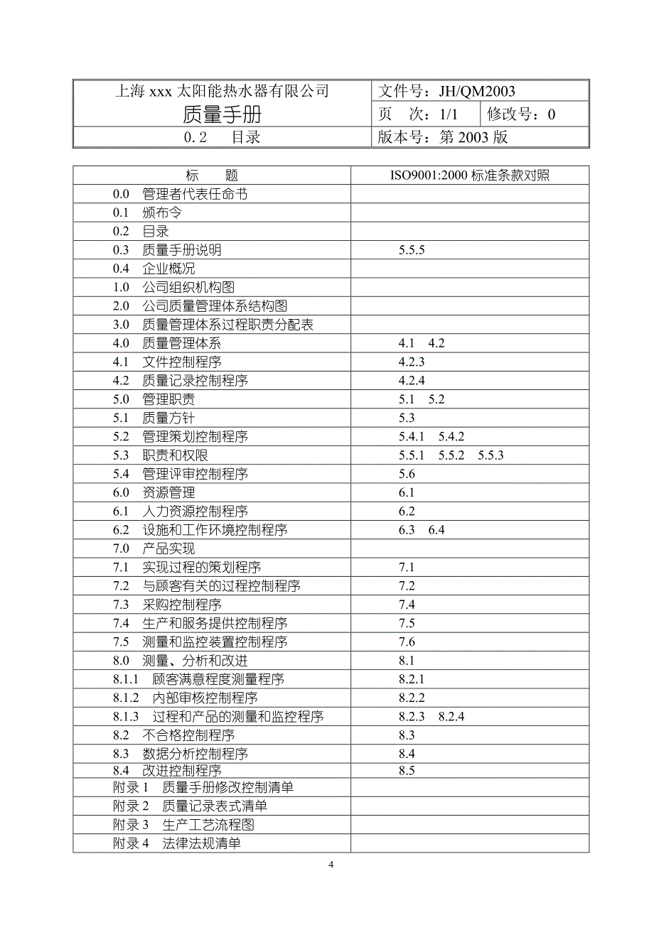 （企业管理手册）太阳能热水器有限公司质量手册(2)_第4页